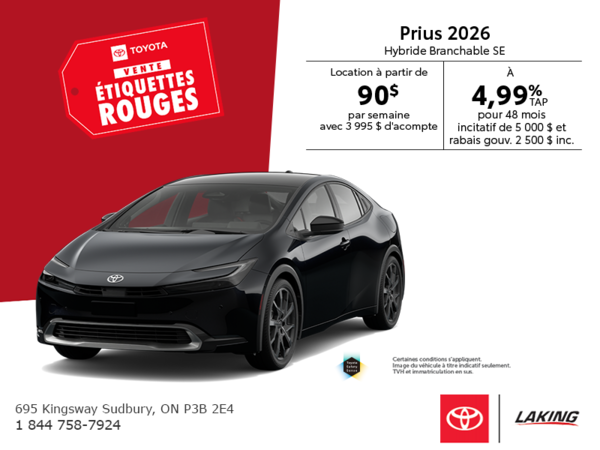 Toyota Prius Hybride Branchable SE 2026