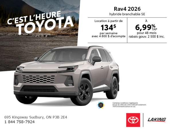 Toyota RAV4 Hybride Branchable 2026