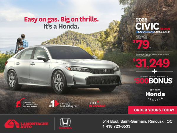 Get the 2026 Honda Civic Sedan Hybrid! 