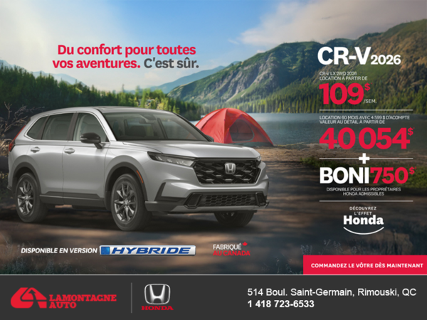 Obtenez le Honda CR-V 2026!