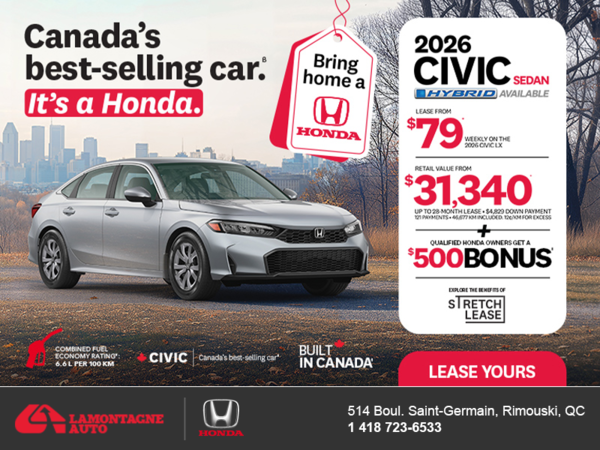 Get the 2026 Honda Civic Sedan! 