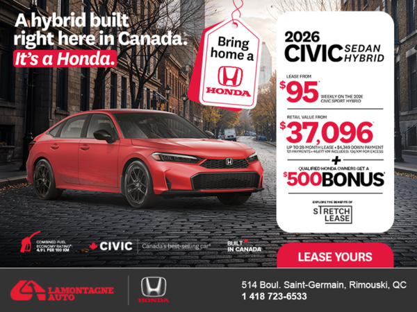 Get the 2026 Honda Civic Sedan Hybrid! 