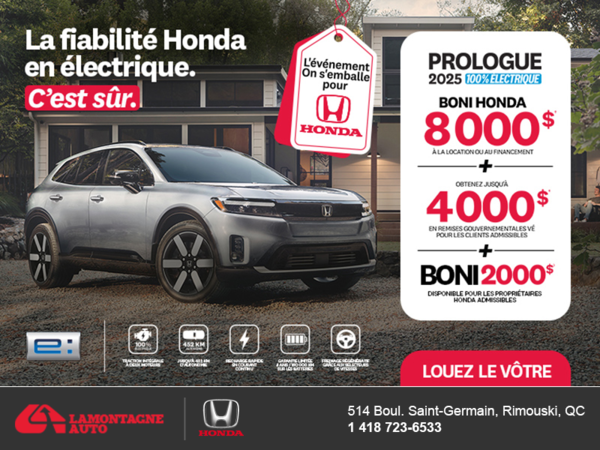 Obtenez le Honda Prologue 2025 !