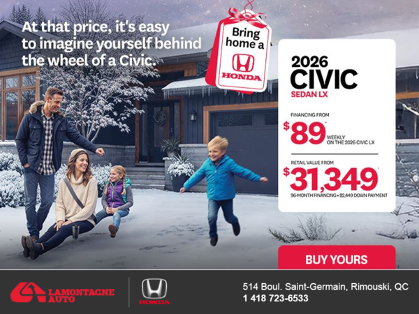 Get the 2026 Honda Civic Sedan! 