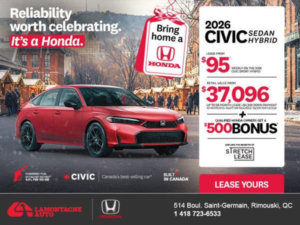 Get the 2026 Honda Civic Sedan Hybrid! 