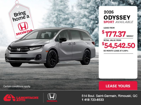Get the 2026 Honda Odyssey! 