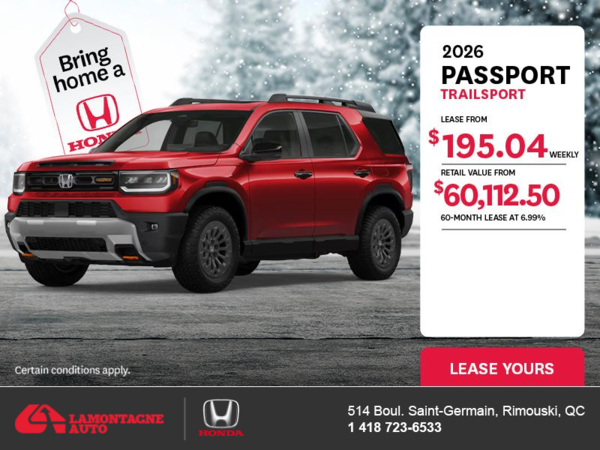 Get the 2026 Honda Passport! 