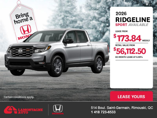 Get the 2026 Honda Ridgeline! 
