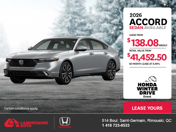 Get the 2026 Honda Accord!