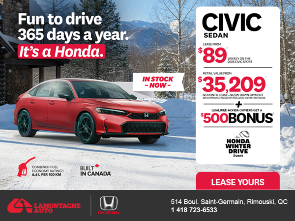 Get the 2026 Honda Civic Sedan! 