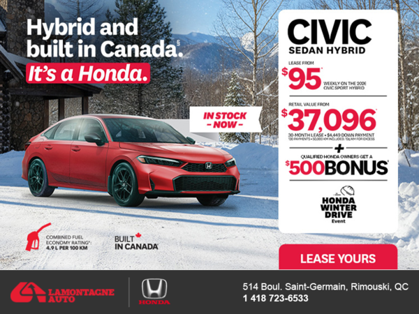 Get the 2026 Honda Civic Sedan Hybrid! 