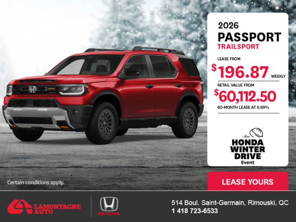 Get the 2026 Honda Passport! 