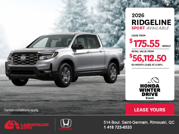 Get the 2026 Honda Ridgeline! 