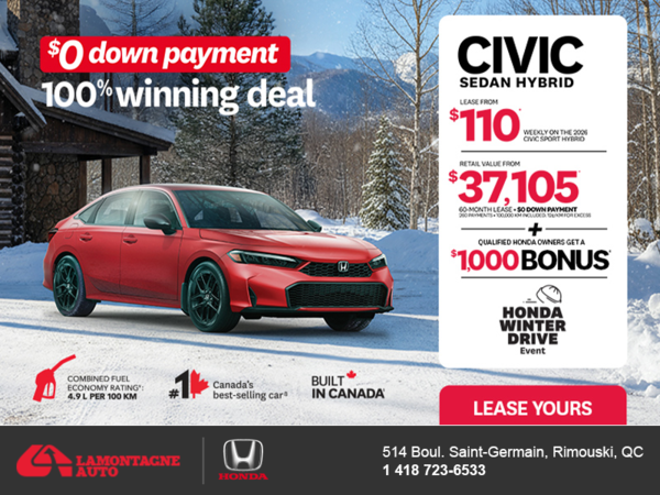 Get the 2026 Honda Civic Sedan Hybrid! 