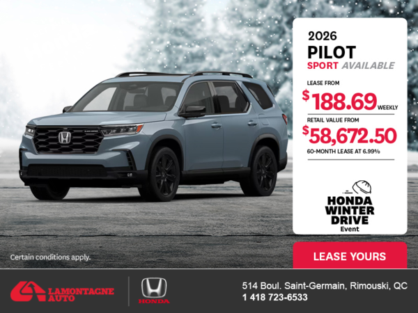Get the 2026 Honda Pilot! 