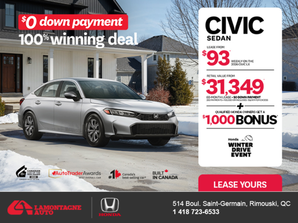 Get the 2026 Honda Civic Sedan! 