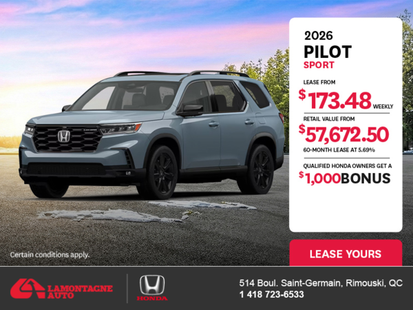 Get the 2026 Honda Pilot! 