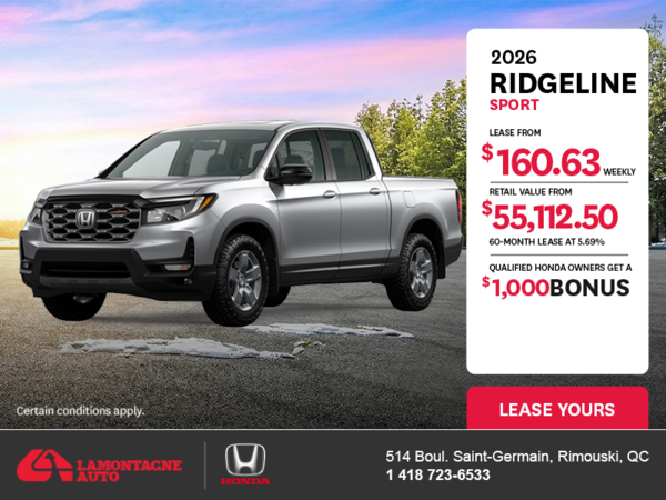 Get the 2026 Honda Ridgeline! 