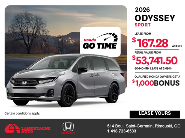 Get the 2026 Honda Odyssey! 