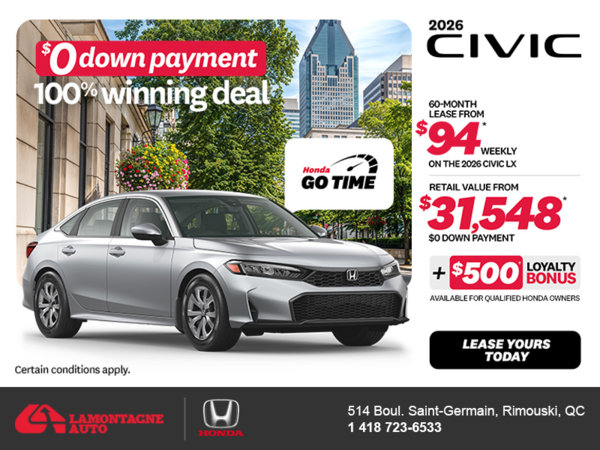 Get the 2026 Honda Civic! 