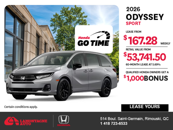 Get the 2026 Honda Odyssey! 