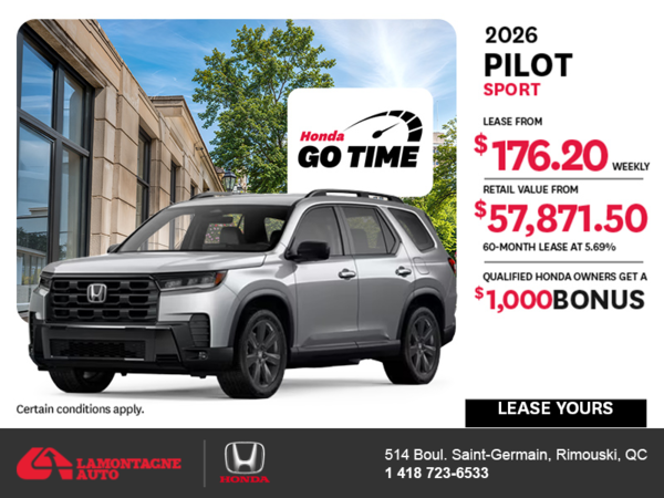 Get the 2026 Honda Pilot! 