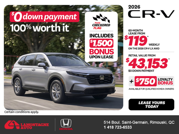 Get the 2026 Honda CR-V! 
