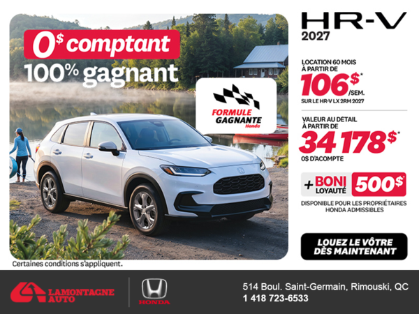Obtenez la Honda HR-V 2027!