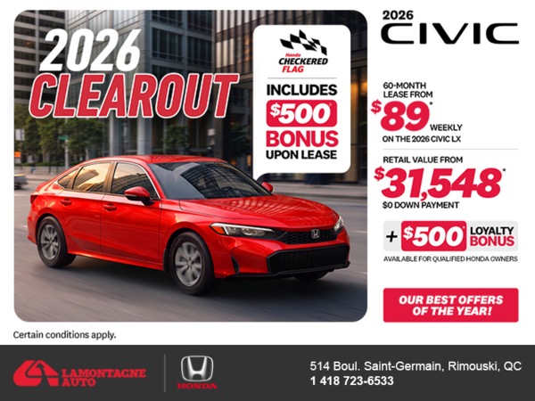 Get the 2026 Honda Civic! 