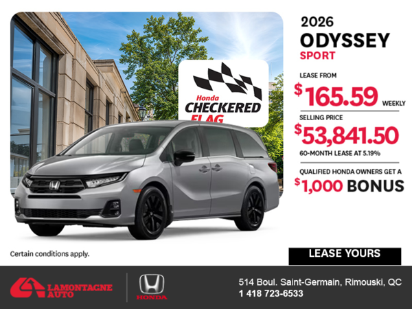 Get the 2026 Honda Odyssey! 