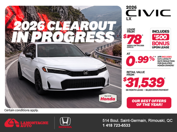 Get the 2026 Honda Civic! 
