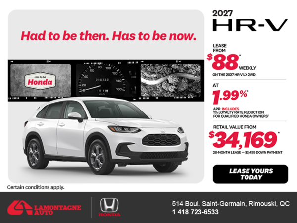 Get the 2027 Honda HR-V! 