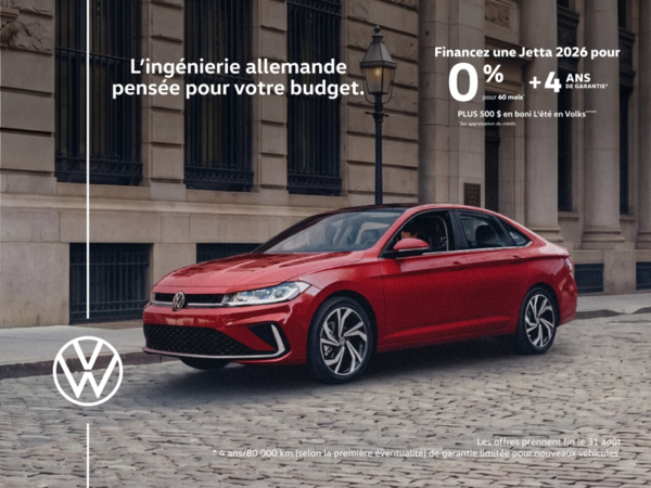 Procurez-vous la Volkswagen Jetta 2026