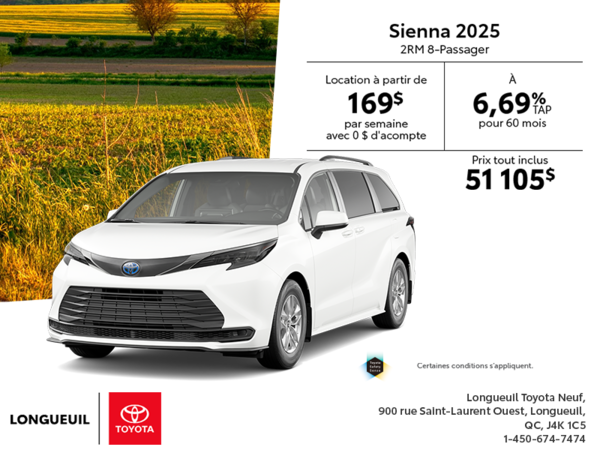Toyota Sienna Hybride 2025