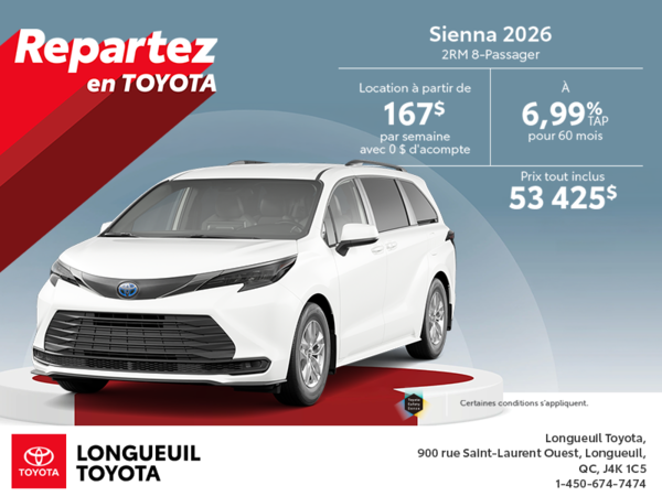 Toyota Sienna Hybrid 2026