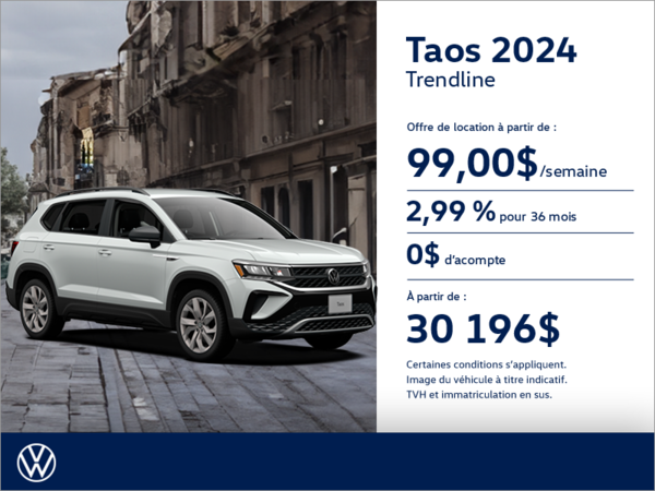 Procurez-vous le Volkswagen Taos 2024