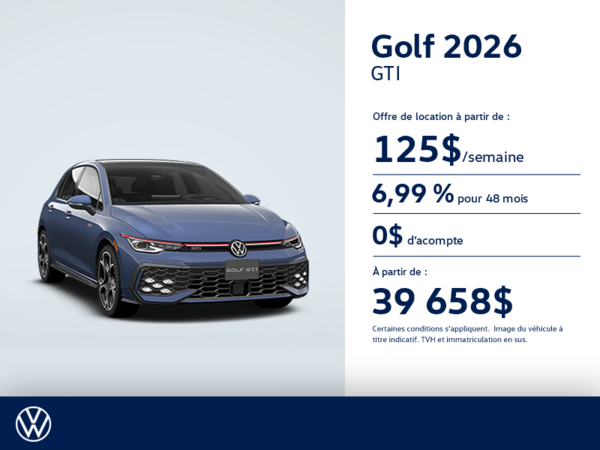 Procurez-vous la Volkswagen Golf Gti 2026