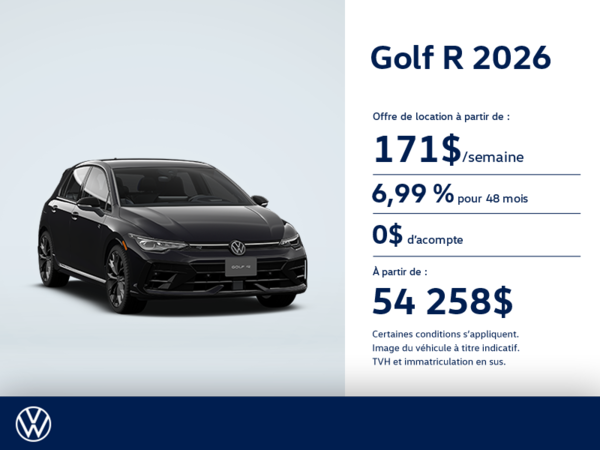 Procurez-vous la Volkswagen Golf R 2026