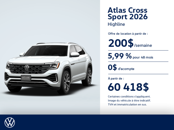 Procurez-vous le Volkswagen Atlas Cross Sport 2026
