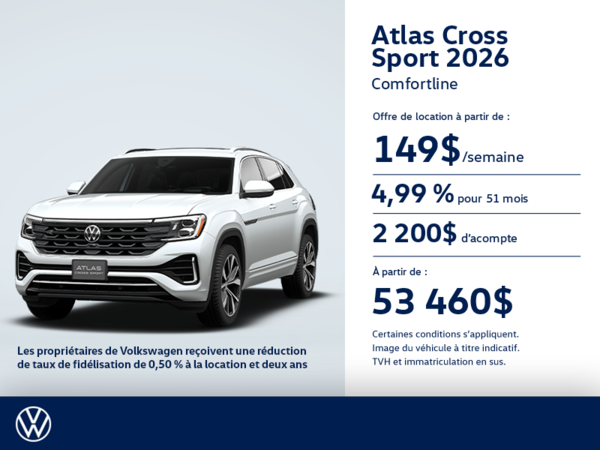 Procurez-vous le Volkswagen Atlas Cross Sport 2026