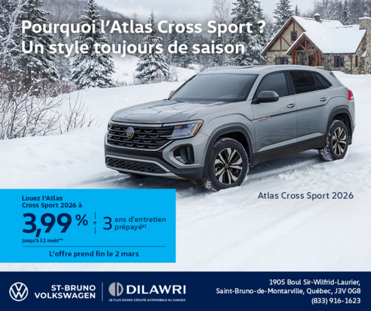 Procurez-vous le Volkswagen Atlas Cross Sport 2026