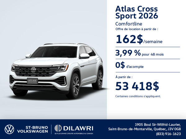 Procurez-vous le Volkswagen Atlas Cross Sport 2026