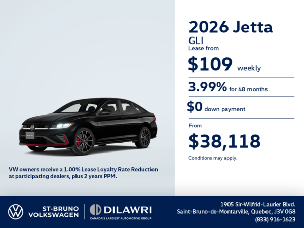 Get the 2026 Volkswagen Jetta GLI