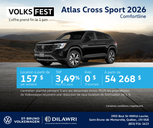 Procurez-vous le Volkswagen Atlas Cross Sport 2026