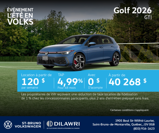 Procurez-vous la Volkswagen Golf Gti 2026