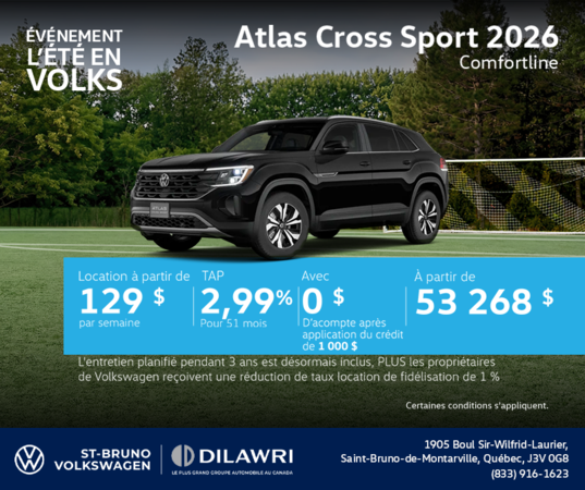 Procurez-vous le Volkswagen Atlas Cross Sport 2026