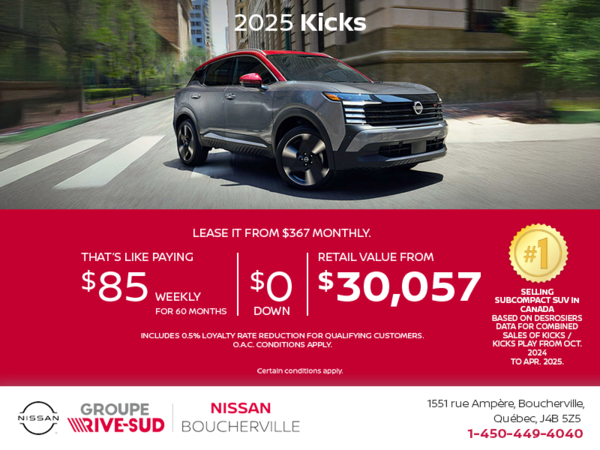 Get the 2025 Kicks S Today!