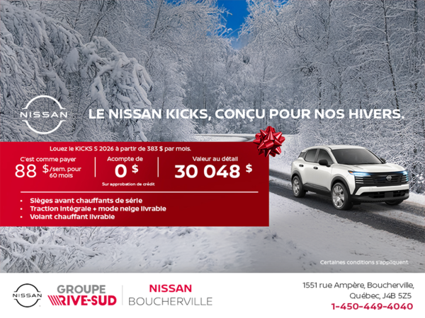 Obtenez le Kicks 2026 !