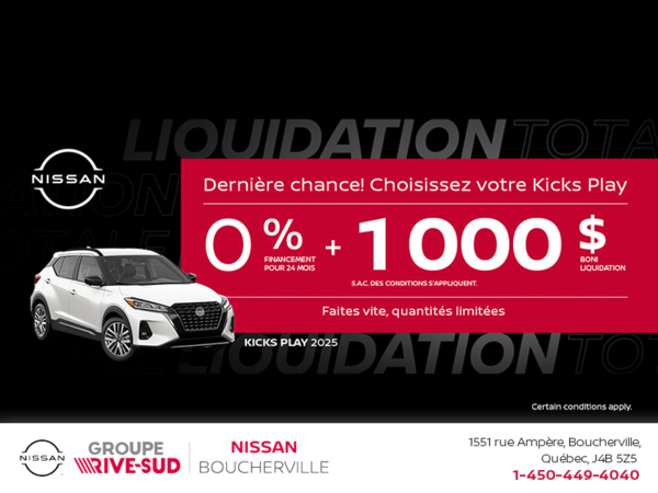 Obtenez le Kicks Play 2025 !