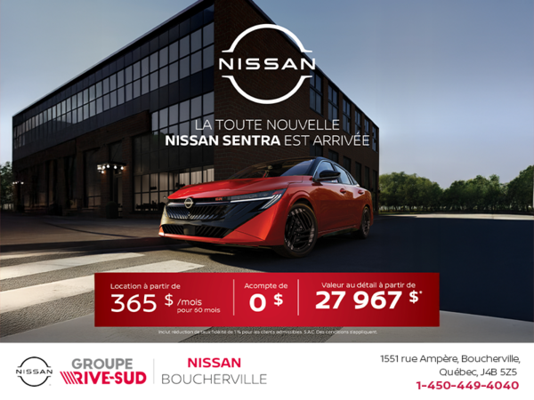 Obtenez la Sentra 2026 !